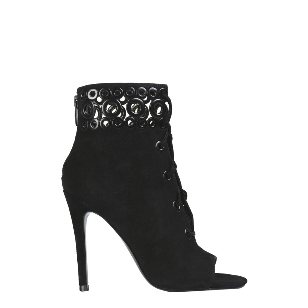 Kendall + Kylie Black Suede Leather Booties Sz 7.5 - Picture 4 of 4